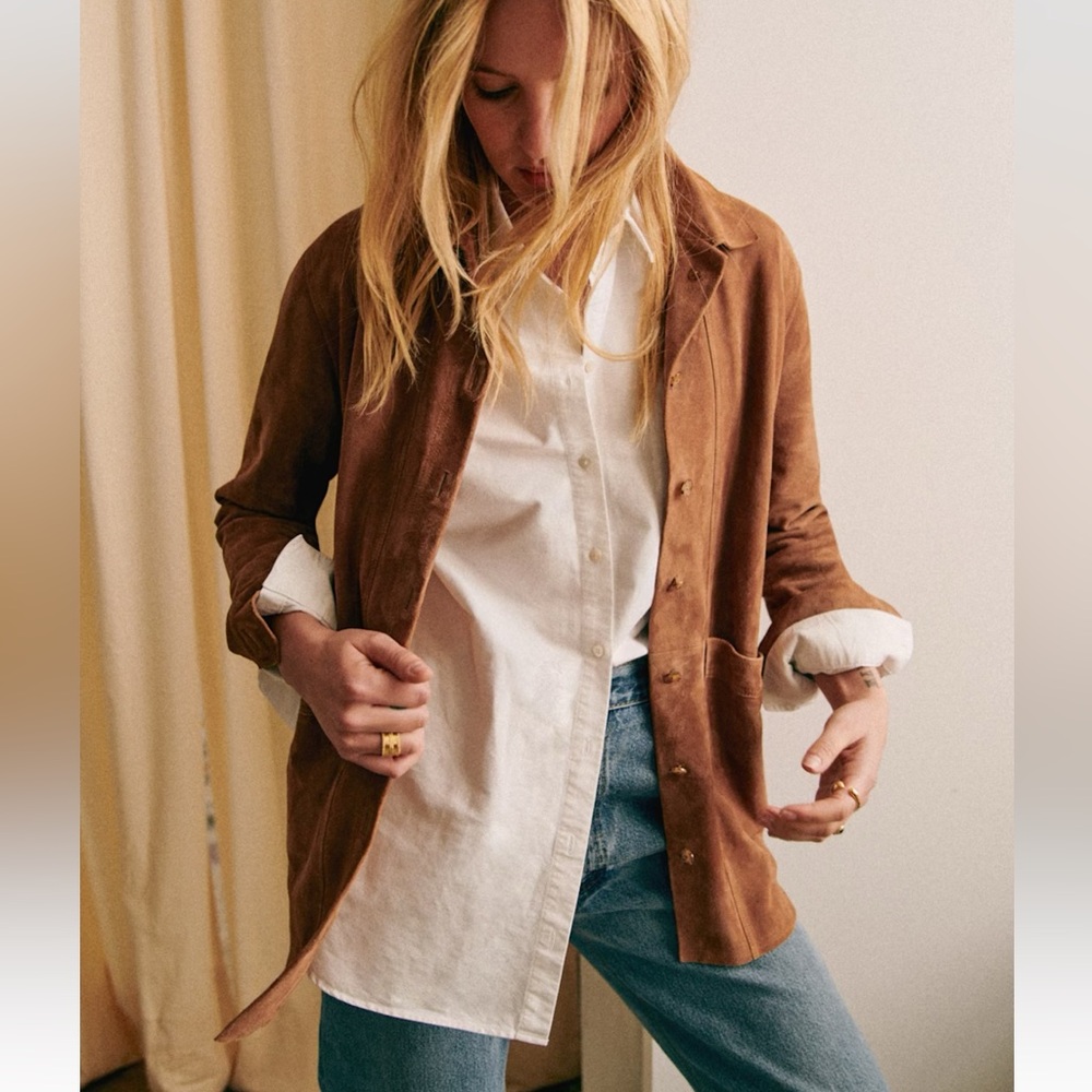 Sézane Suede Jacket vtg inspired 
Camel Suede, Goat Suede